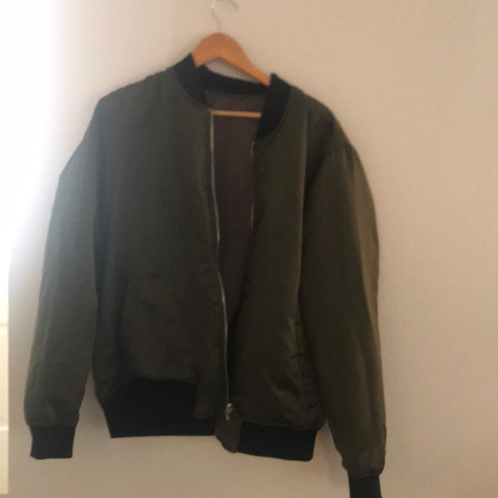 Green/purple bomber jacket